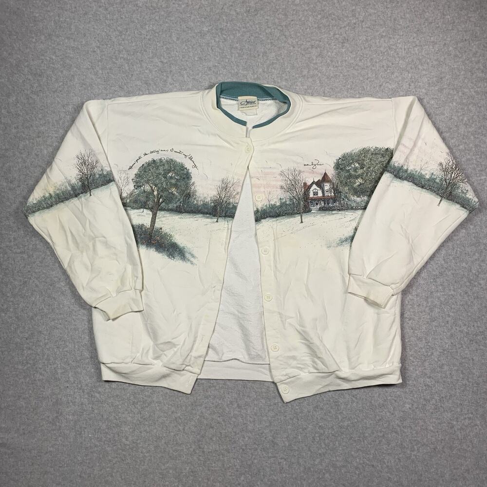 Vintage Artisans Sunschein Designs Cardigan Adult S Grandma core Button Up